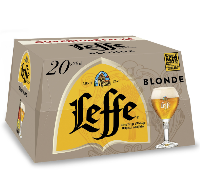 LEFFE Bière Blonde D'Abbaye 6,6% Pack 20x25cl