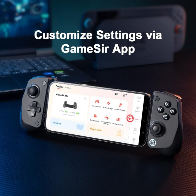 GameSir X5s Manette de jeu Bluetooth pour Switch 2/Android/iOS/PC, manette pour smartphone avec joystick à effet Hall, double moteurs de vibration HD