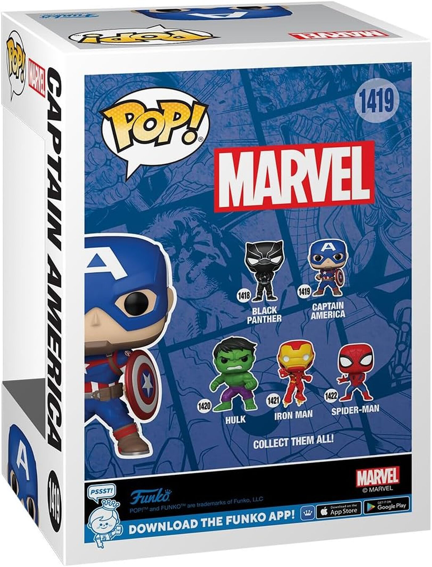FUNKO Pop! Marvel Captain America, figurine à tête oscillante à collectionner #1419