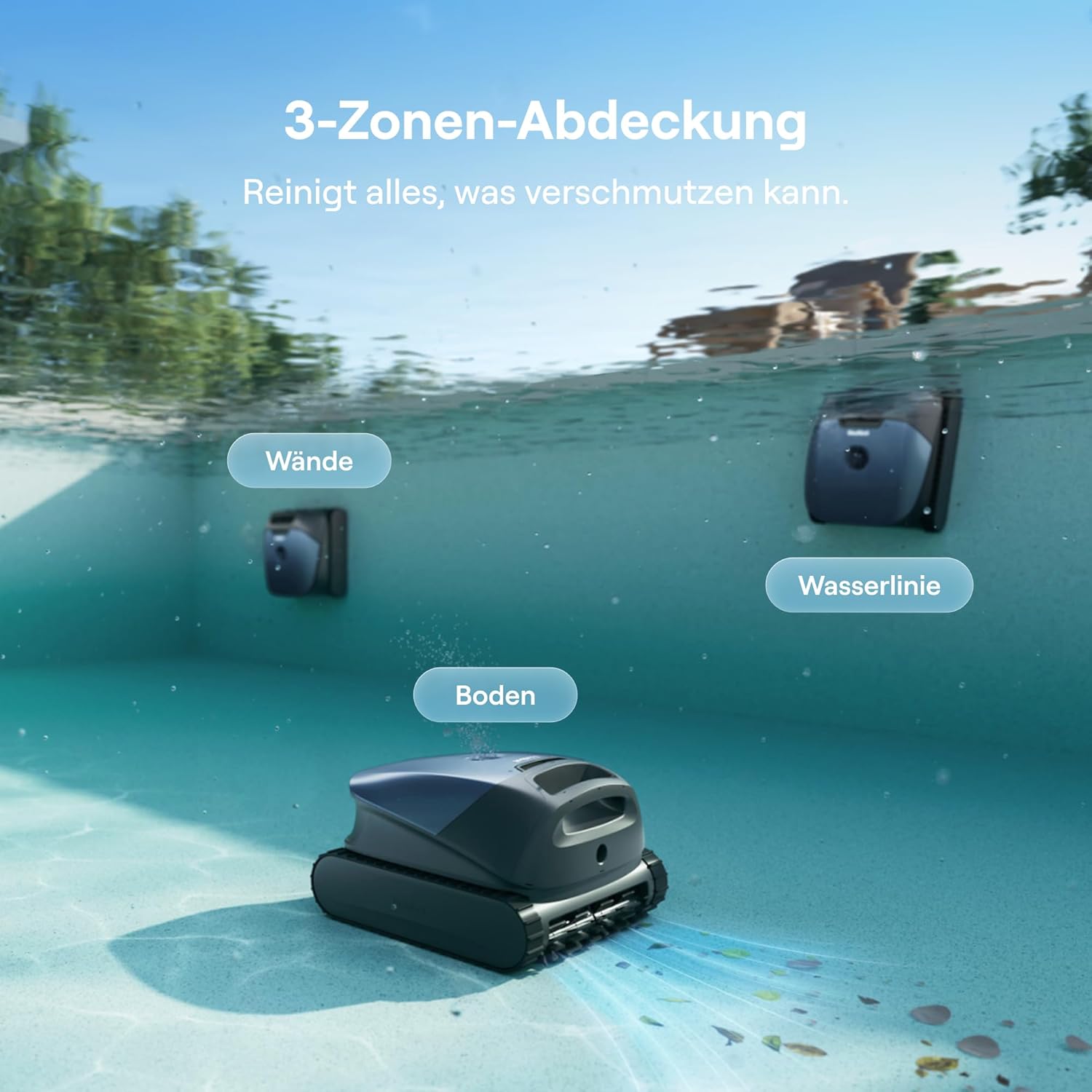Beatbot M10 Version Robot de Piscine Sans Fil — Fond/Parois/Ligne d'Eau/Plages Sous-marines, Aspiration 25 700 L/h, Stationnement Intelligent sur la Ligne d'Eau
