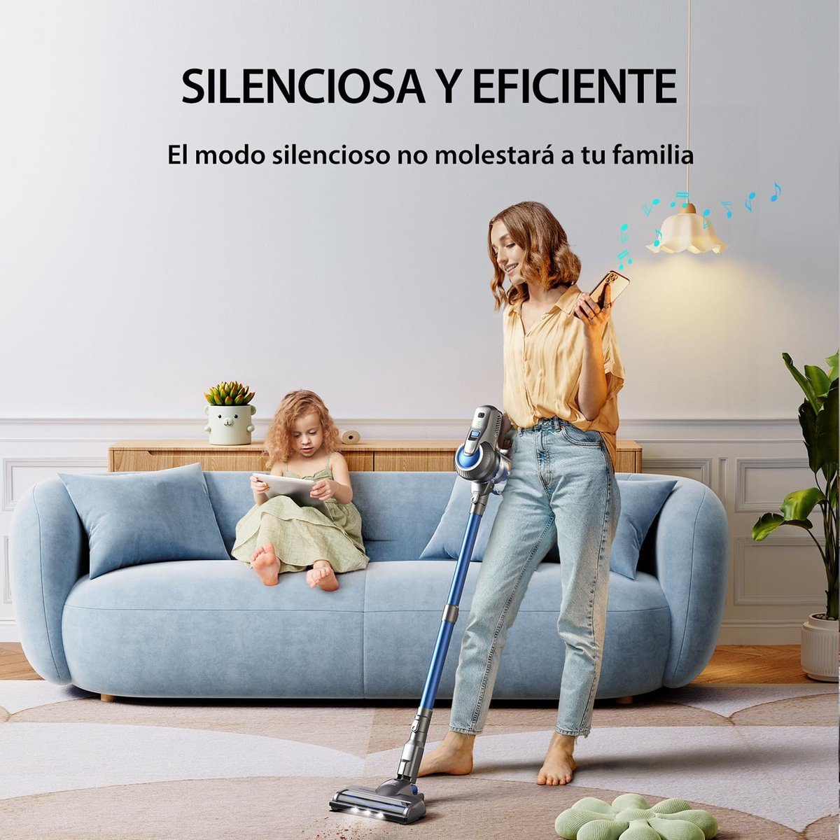 Greenote GT50 Aspirateur sans fil Double moteur numérique Filtre HEPA 23 kPa 65 dB