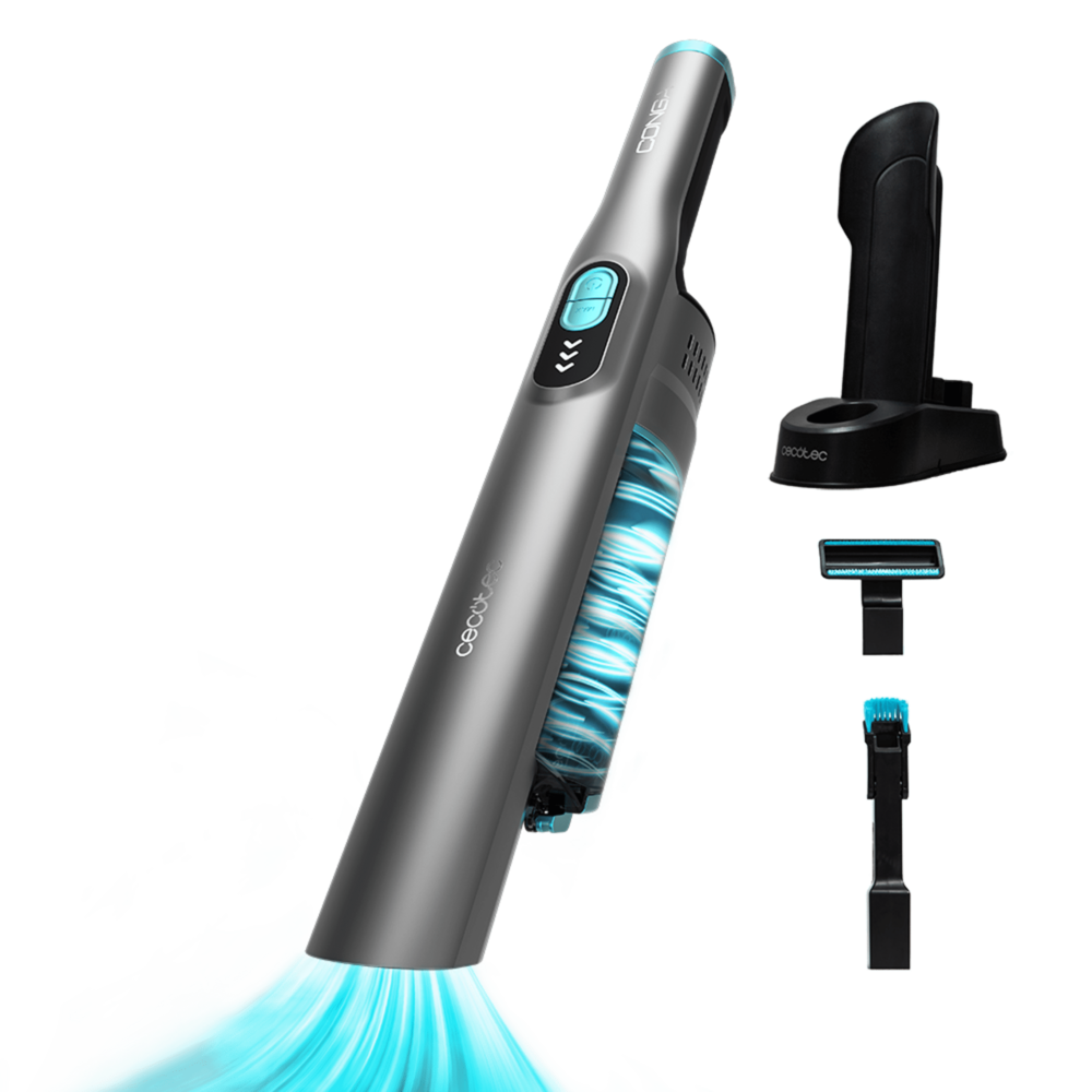 Cecotec Conga Rockstar Micro+ Turbo Handheld Vacuum Cleaner - 210W Digital Brushless Motor, 20kPa Suction, 40 Min Runtime, Cordless Hand Vac with Motorized Mattress & Upholstery Nozzle for Home & Car