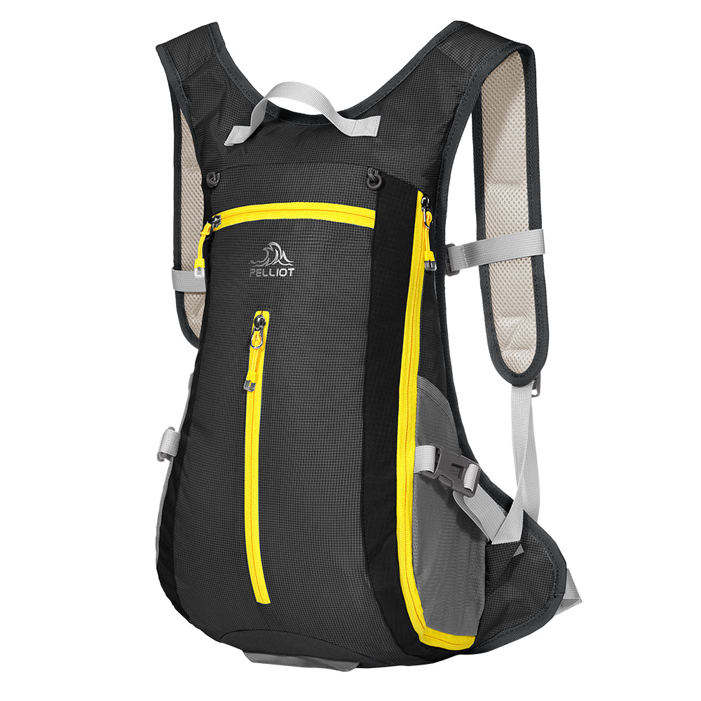 PELLIOT Sac à dos de trail unisexe léger respirant – Design entièrement noir élégant, 20 L