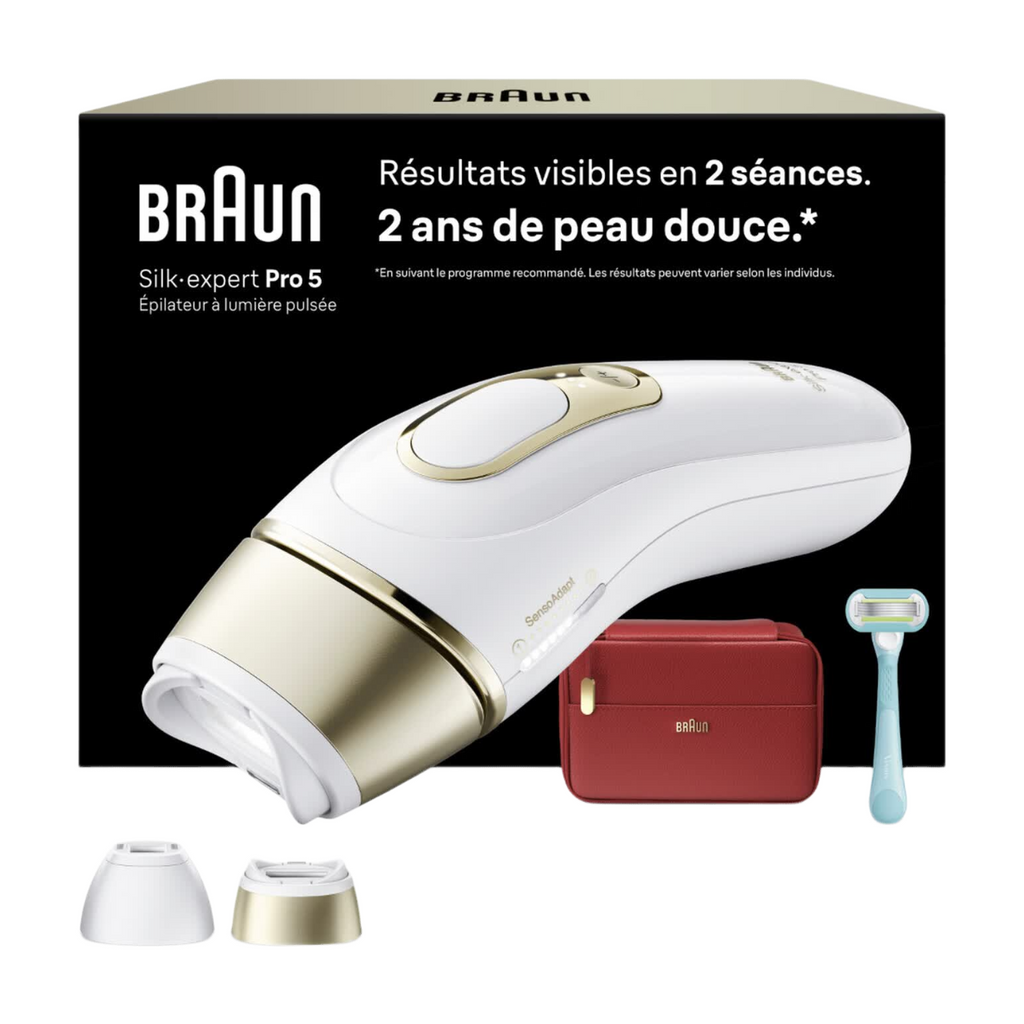 BRAUN Épilateur IPL PL5221 - Réduction durable des poils - Capteur de contact avec la peau - Pour le corps et le visage