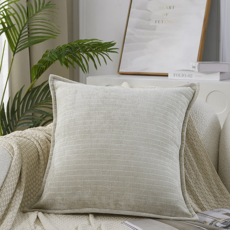 MEROPE, Housse de coussin classique en polyester multicolore, 50x50 cm, beige, 1 pack