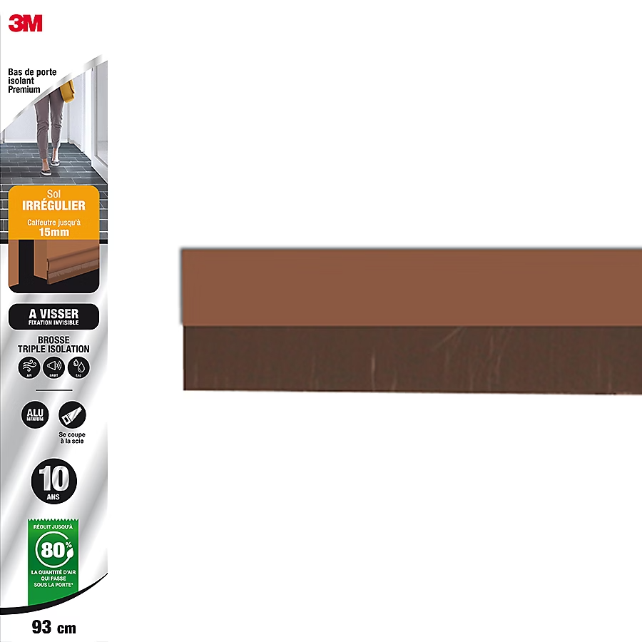 3M™Bas de porte sol Irreg à Visser Premium Marron Marron 0,93 m