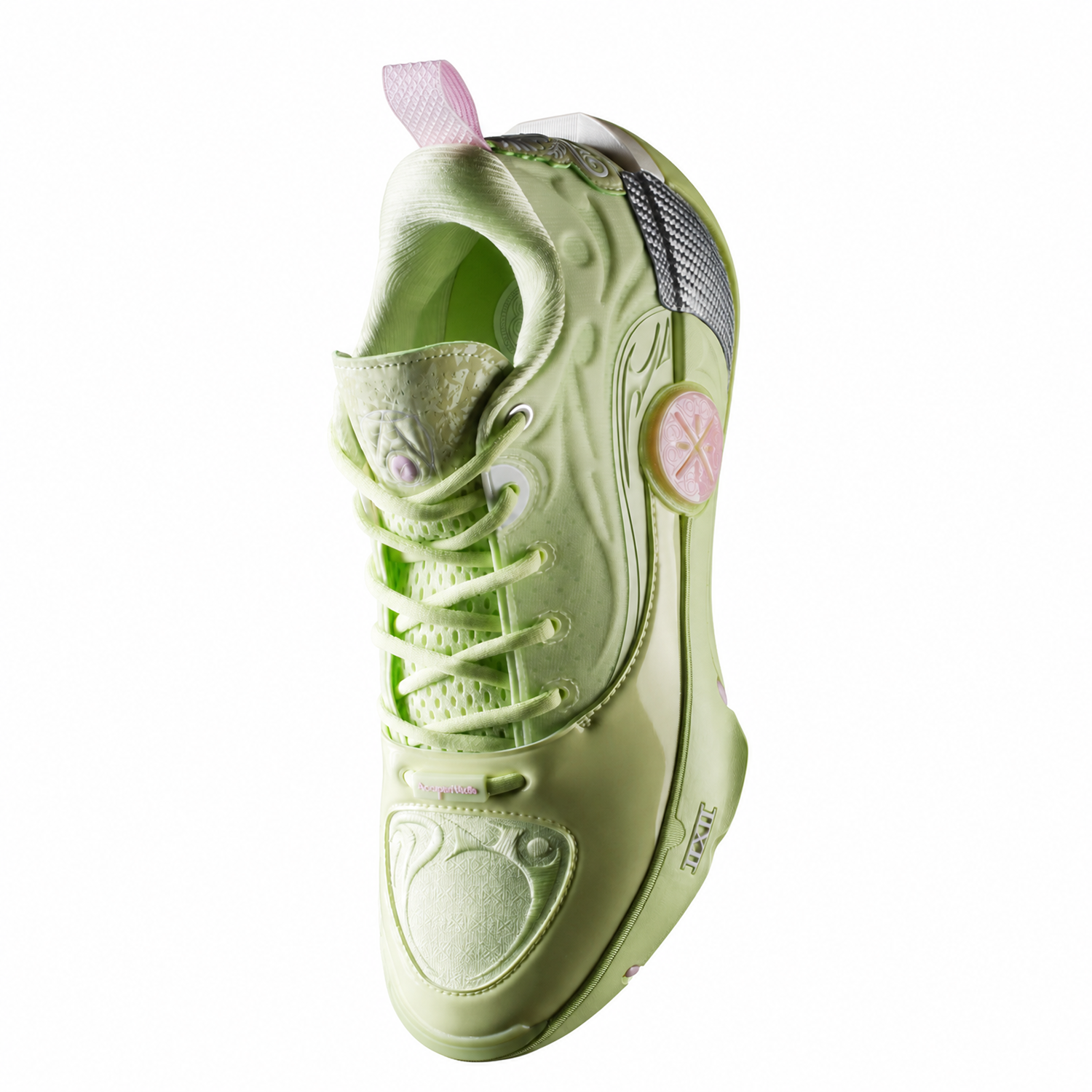 EU42.5 LI-NING Weide Dao 12 Chaussures de basket professionnel pour homme intérieur et extérieur - Rose papillon vert