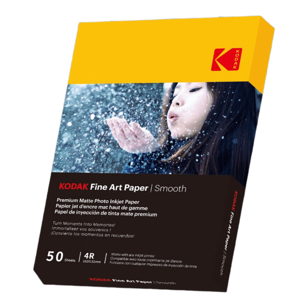 Kodak Papier photo d'art lisse - 50 feuilles texturées - 10 x 15 cm - Finition mate - 230 g/m² - Compatible toutes imprimantes à jet d'encre