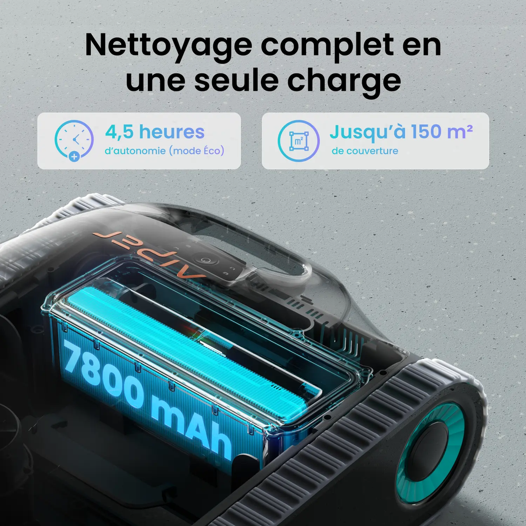 AIPER Scuba S1 Upgrade Robot Piscine Nettoyage Sol, Parois & Ligne d’Eau, Autonomie de 270 Min, Filtration Ultra-Fine, Navigation Intelligente, Application & Mises à Jour OTA