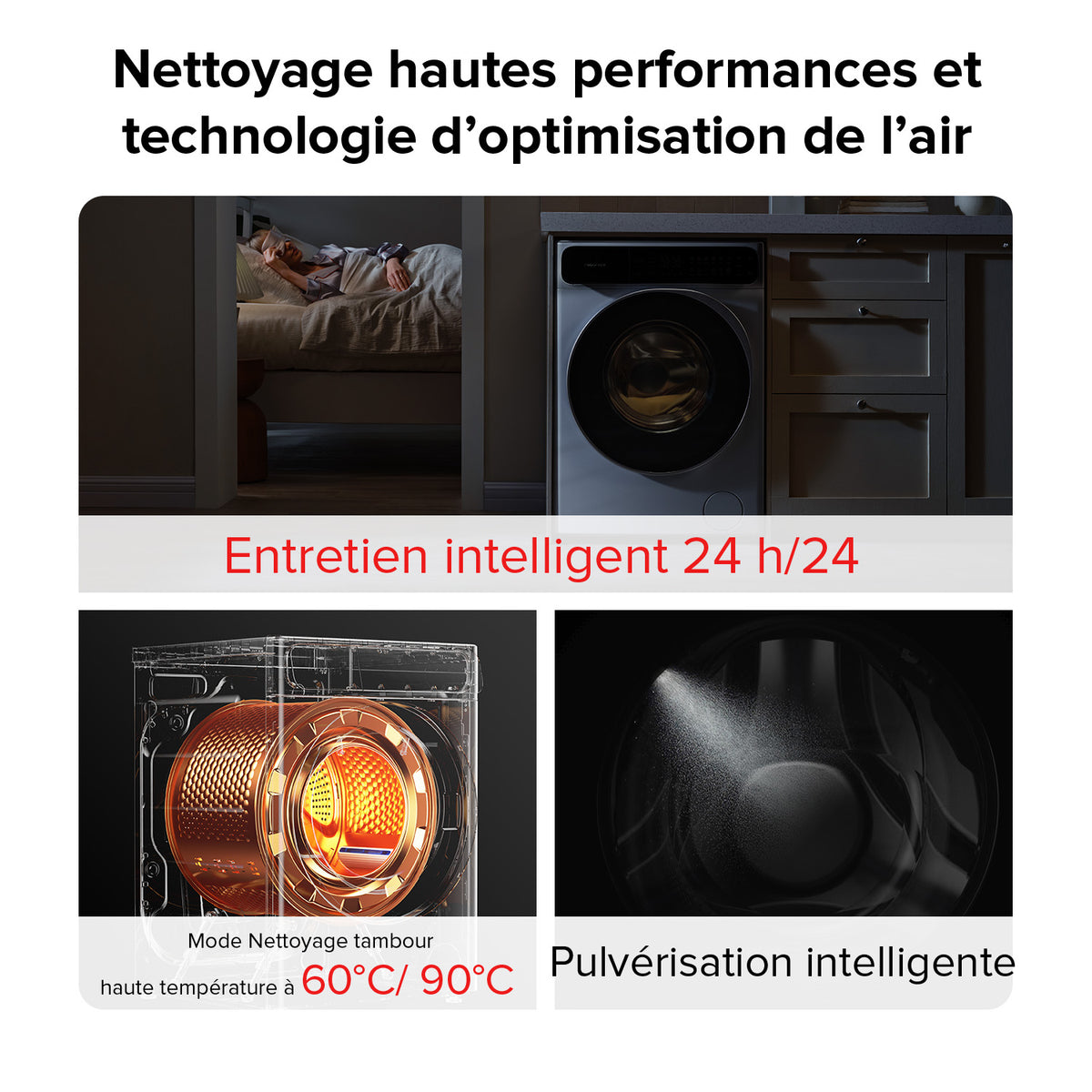 Roborock Zeo One Lave-Linge Séchant, Gris, 10 kg Lavage et 6 kg Séchage, Technologie de Séchage Zeo-cycle, Algorithme de Lavage et Séchage RR Seafarer, Système Autonettoyant LintClear