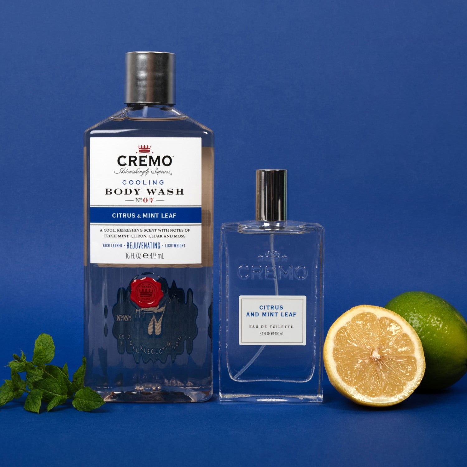 CREMO Agrumes & Feuilles de Menthe - Coffret Cadeau pour Homme (Eau de Toilette + Gel Douche) - 1 Unité