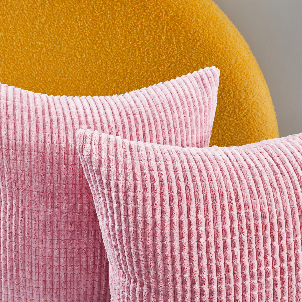 Deconovo Housse de coussin en velours - coloris rose - 50 x 50 cm - 1 pièce