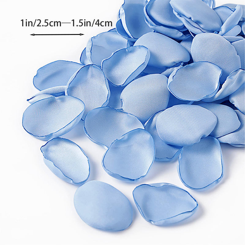 200 pièces 1,5 in / 3,8 cm pétales de fleurs artificielles pétales de fleurs de rose en soie pour la Saint-Valentin, pétales de fleurs à jeter lors d'un mariage, mariée, centres de table (bleu)