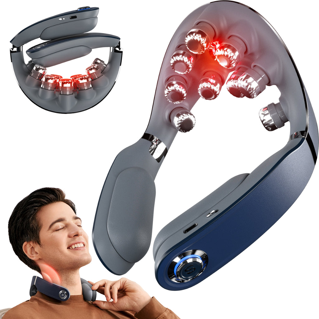 SKG G7 Pro-Fold Appareil de massage Soulagement des douleurs cervicales pour le cou à moyenne fréquence EMS + TENS et vibration 9D pliable. Cadeau pour l'être aimé
