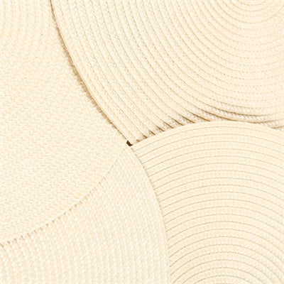 Set de table rond en polypropylène riz perlé, Lot de 6 sets de table ronds tressés lavables antidérapants pour tables à manger, 15 pouces, Décoration intérieure