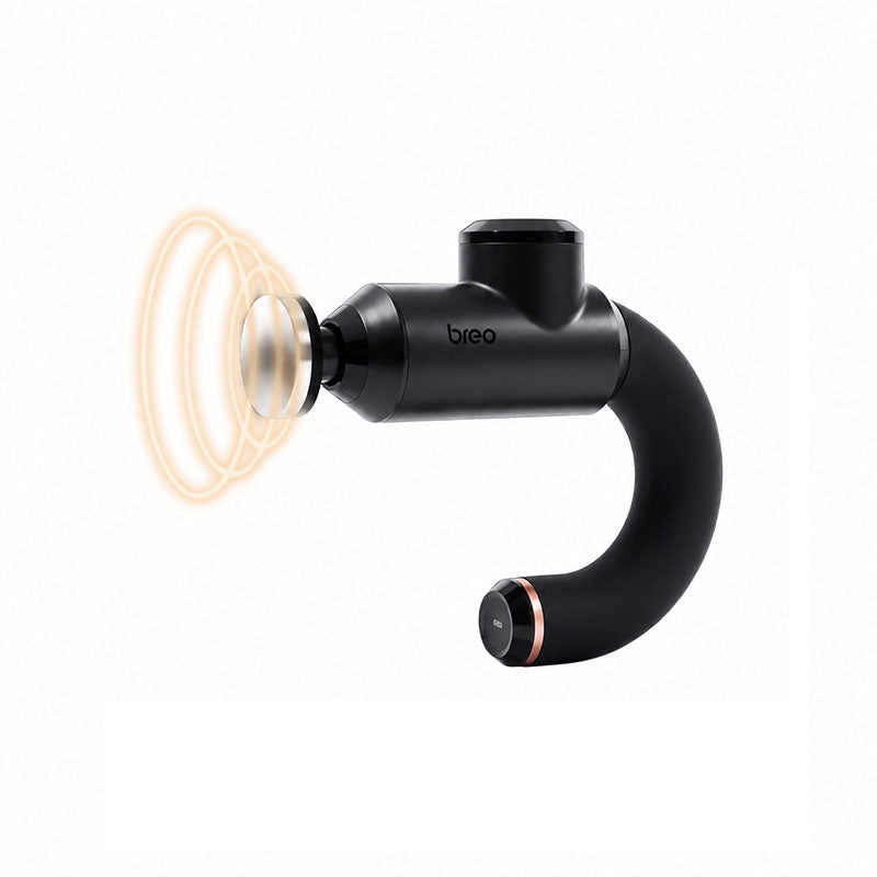 breo Sport-M0500 Pistolet de massage chauffant, appareil de massage à percussion des tissus profonds pour récupération musculaire, conception ergonomique, recharge USB-C