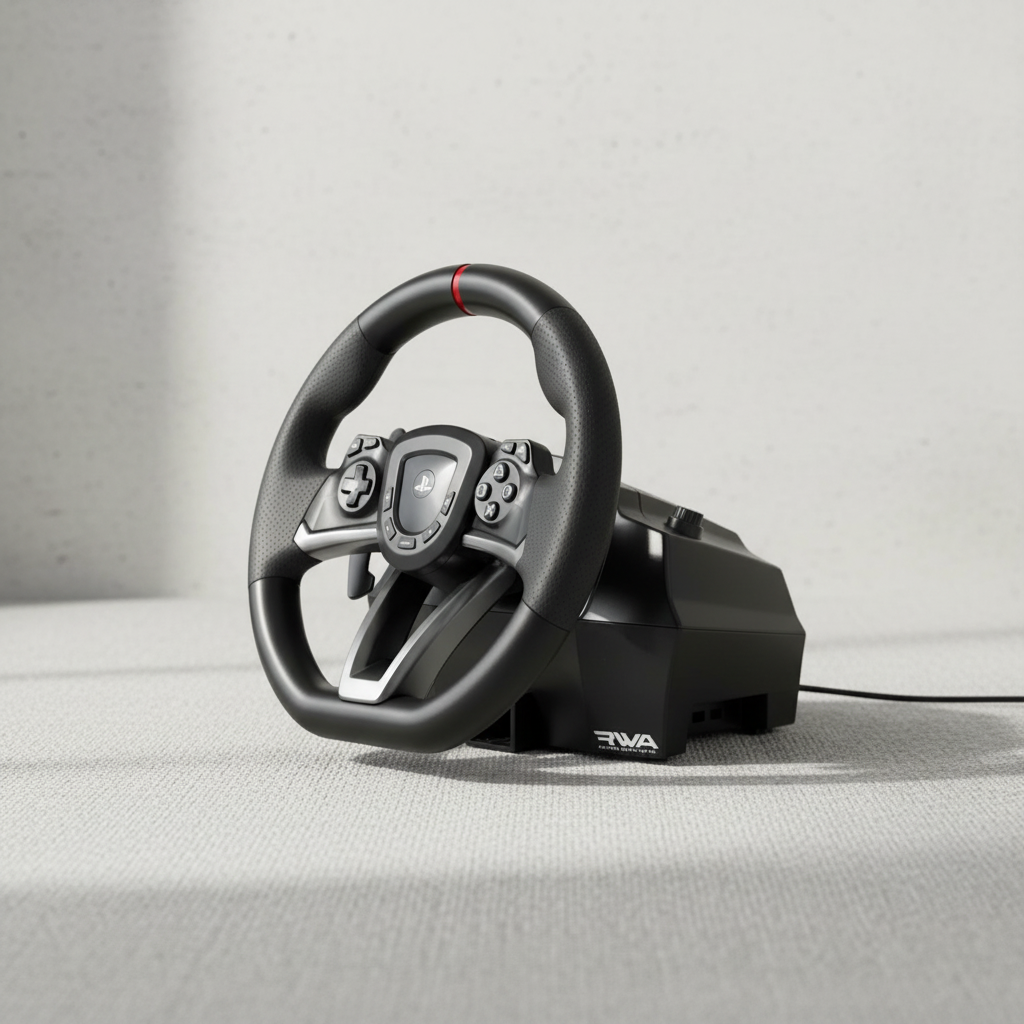 Hori Volant de Course Apex pour PC/PS4/PS5 - Pédales incluses - Licence officielle Sony - Noir