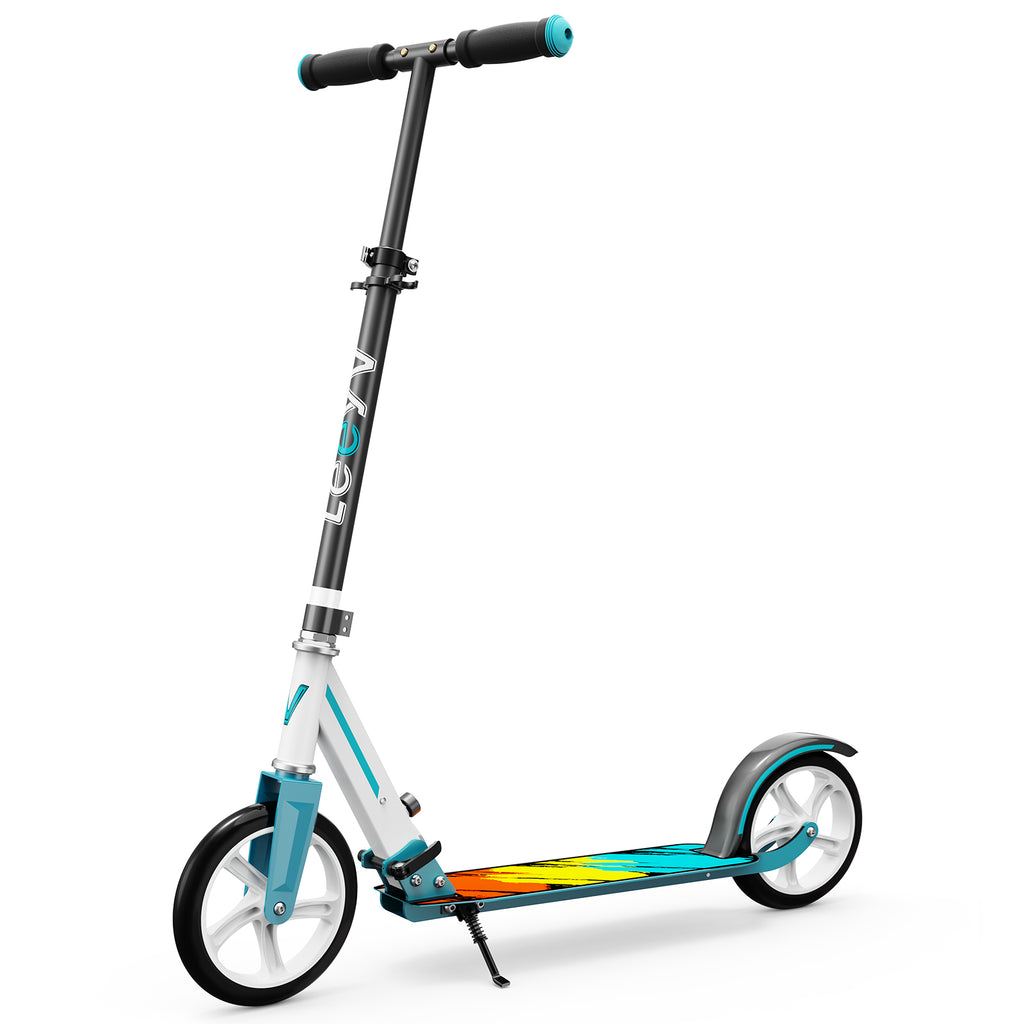 LEEYV Trottinette LY205, Trottinette pour enfants 6–12 ans et adultes, Charge maximale 100 kg, Hauteur réglable, Légère, 2 roues, Trottinette pliable pour enfants avec grandes roues