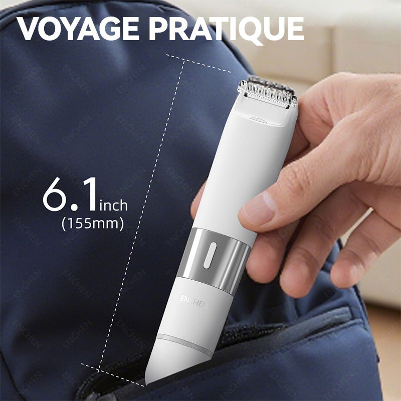 Rasoir électrique Enchen A3 2-en-1 à double tête pour le rasage du visage et du corps, 1 pièce.