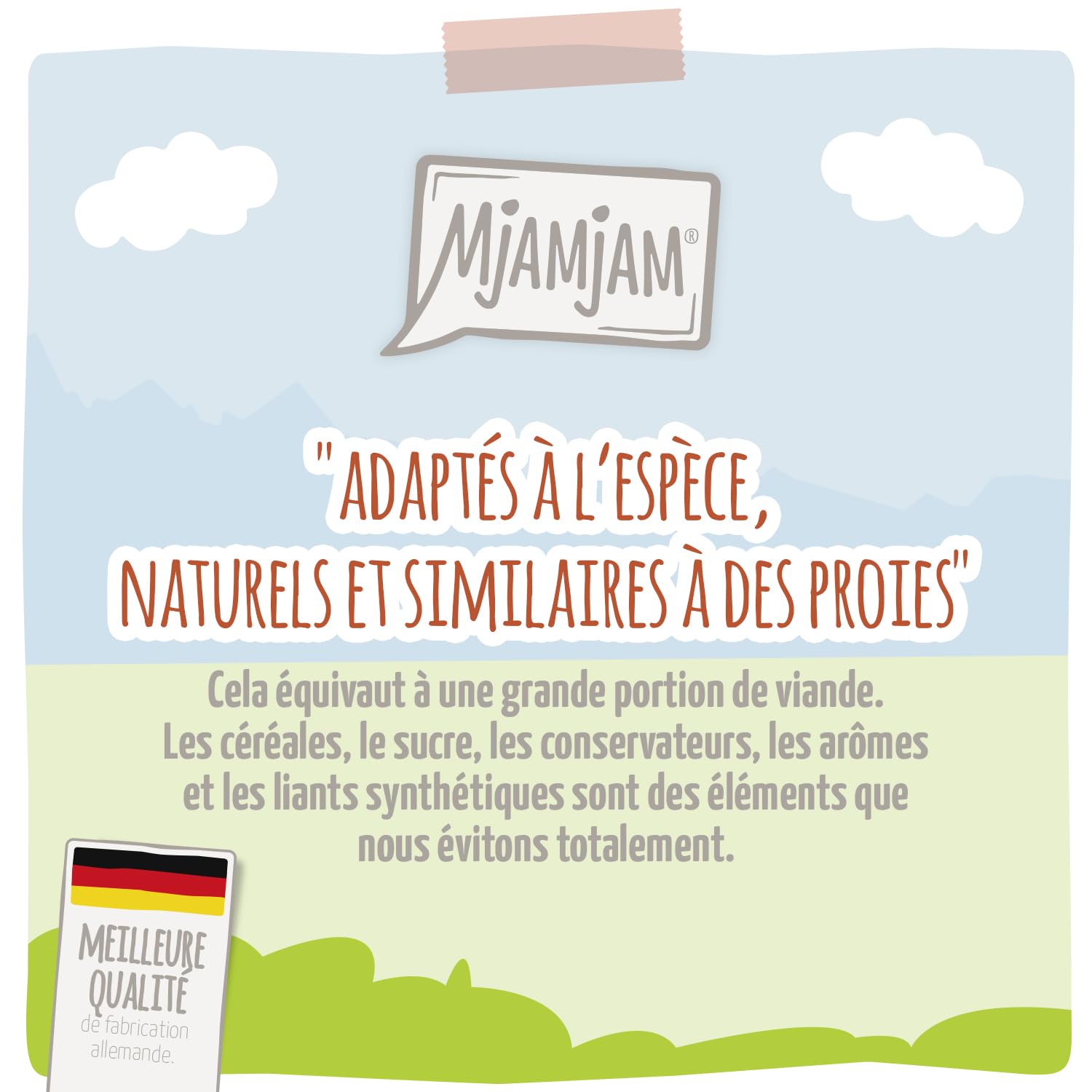 MjAMjAM [Peut être servi frais pour l’été] Aliment humide pour chat en gourde Gibier 300 g x 6