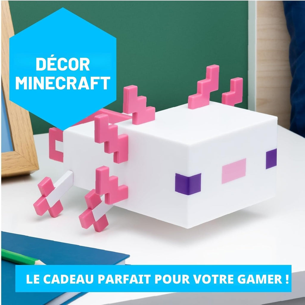 MINECRAFT Axolotl Lumière Changeant de Couleur - sous Licence Officielle - 5 Modes de Couleur - à piles