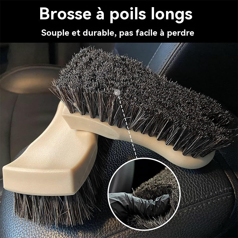 JORDAN&JUDY Lot de 2 brosses à chaussures en plastique, poils durs et souples, nettoyage en profondeur