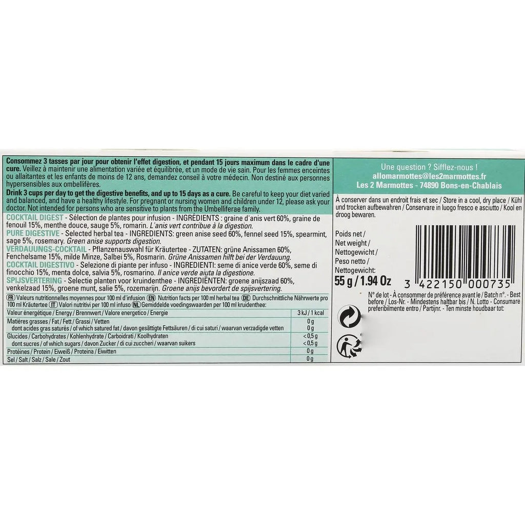 LES 2 MARMOTTES Infusion cocktail digestif 30 sachets 55 g