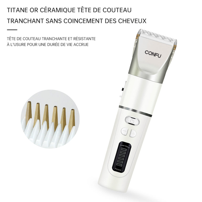 CONFU T105 Tondeuse à cheveux électrique pour adultes, usage domestique, rasage des cheveux, spéciale barbier et salon de coiffure, lame en céramique
