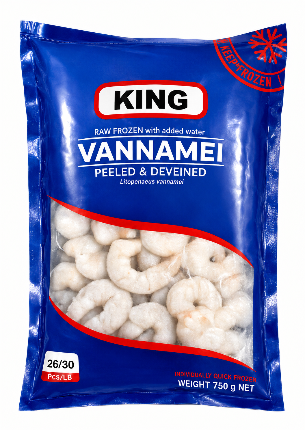 Crevettes Vannamei 26/30 - 750g