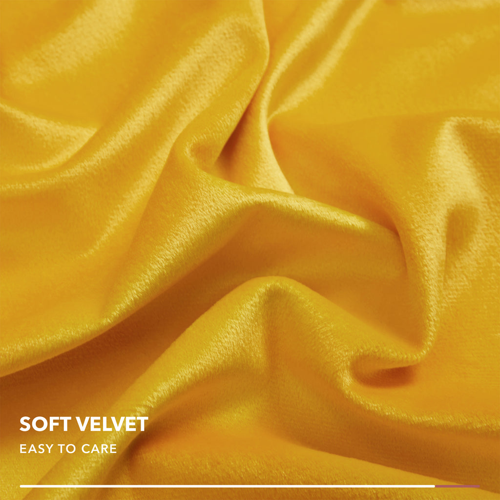 Deconovo Housse de coussin en velours néerlandais - jaune - 45 x 45 cm - 1 pièce