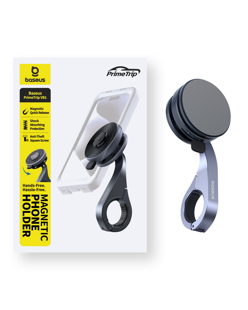 Baseus PrimeTrip VB1 Support de téléphone pour guidon de vélo Gris sidéral