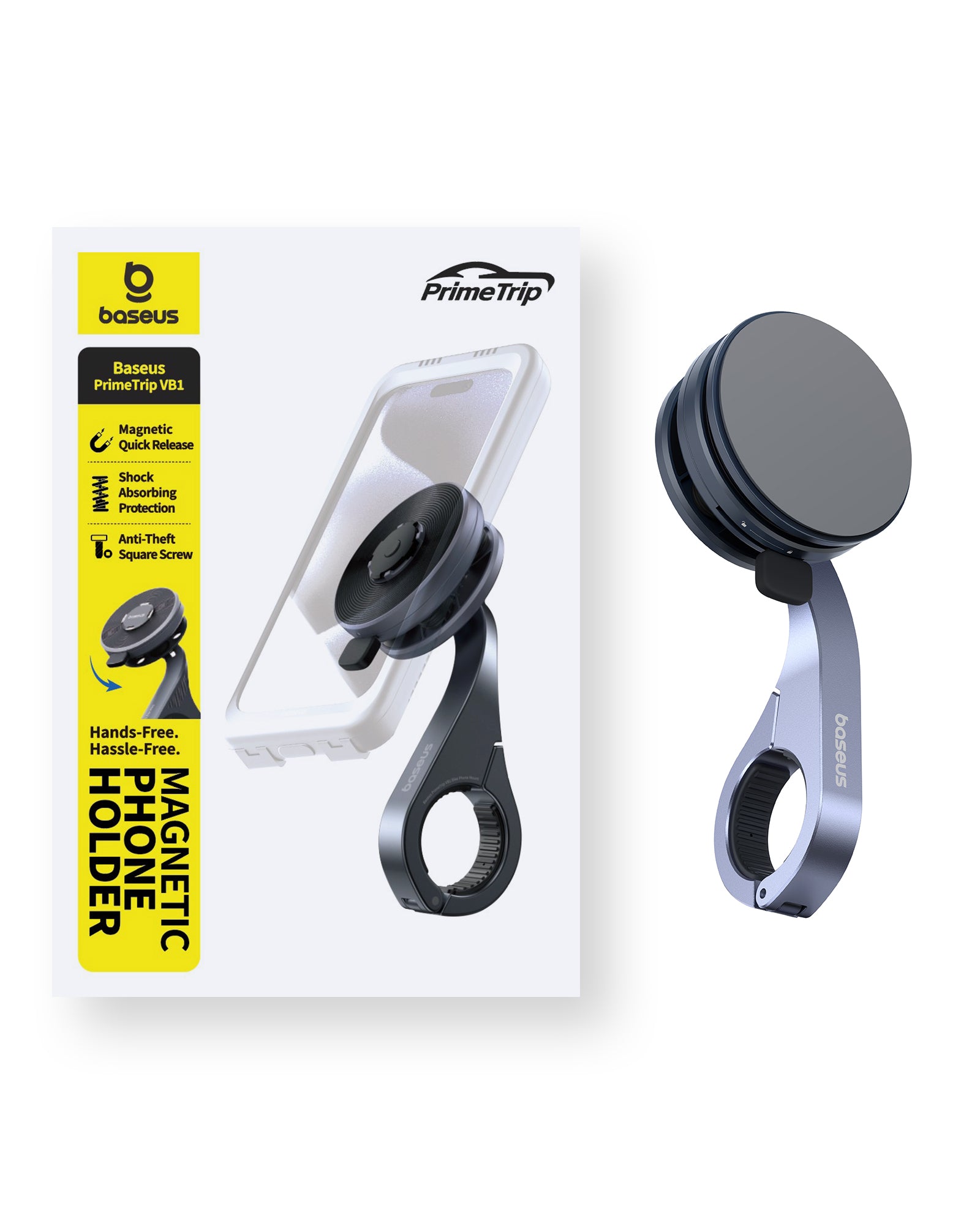 Baseus PrimeTrip VB1 Support de téléphone pour guidon de vélo Gris sidéral