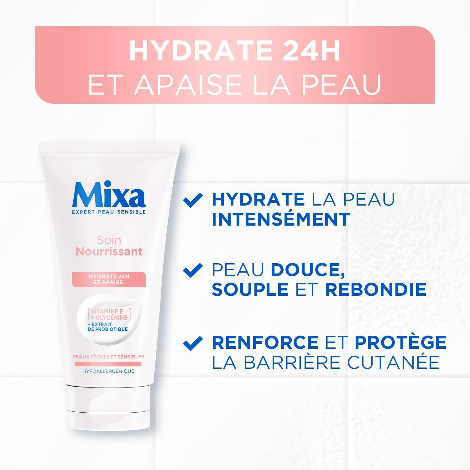 Mixa Soin du visage nourrissant Peau sèche et sensible Vitamine E 50 ml