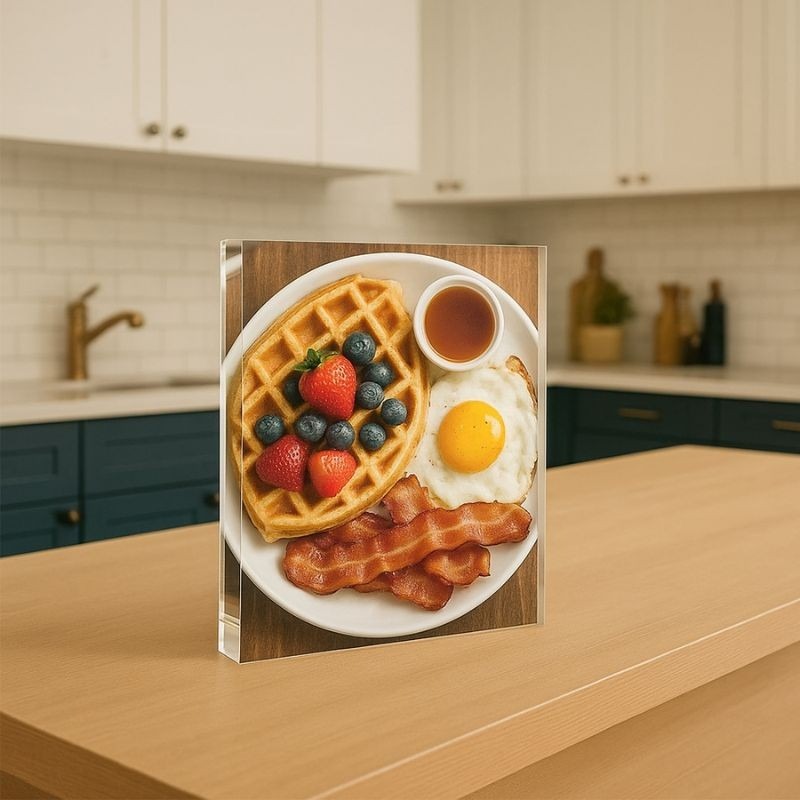 KODAK Cristal Cadre photo en bloc d'acrylique transparent avec fond magnétique et 5 feuilles de papier photo - Format 10 x 15 cm