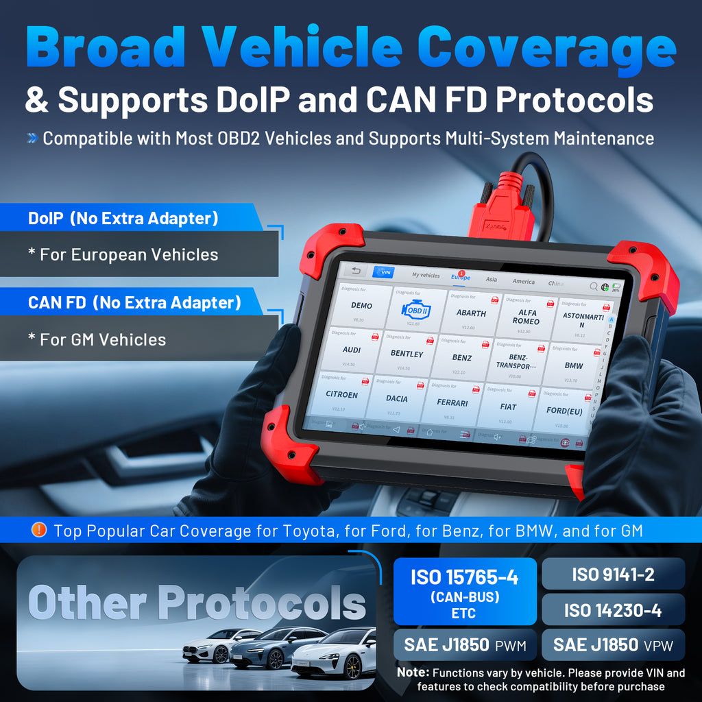 xtool D7 Outil de scan bidirectionnel, 39+ réinitialisations, Scanner OBD2 de codage ECU | Assisté par l'IA, Scanner de voiture complet avec EPB, Test d'injection, Accélérateur