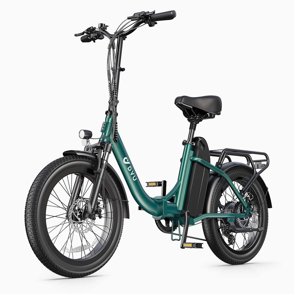 DYU C9 Vélo électrique pliant pour adulte, 20", 250 W, 48 V, 15,6 Ah, Fatbike, VTT électrique, 25 km/h - Vert