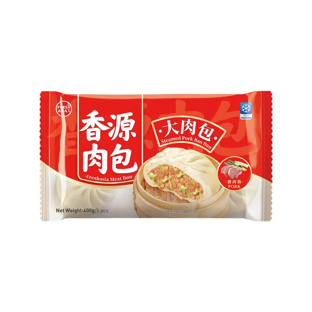 FRESHASIA Bao farci au porc cuit à la vapeur - 400 g