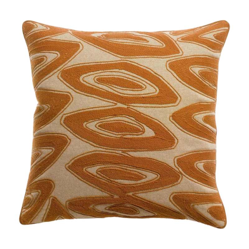 Vivaraise Housse de coussin brodée LEYA CUIVRE