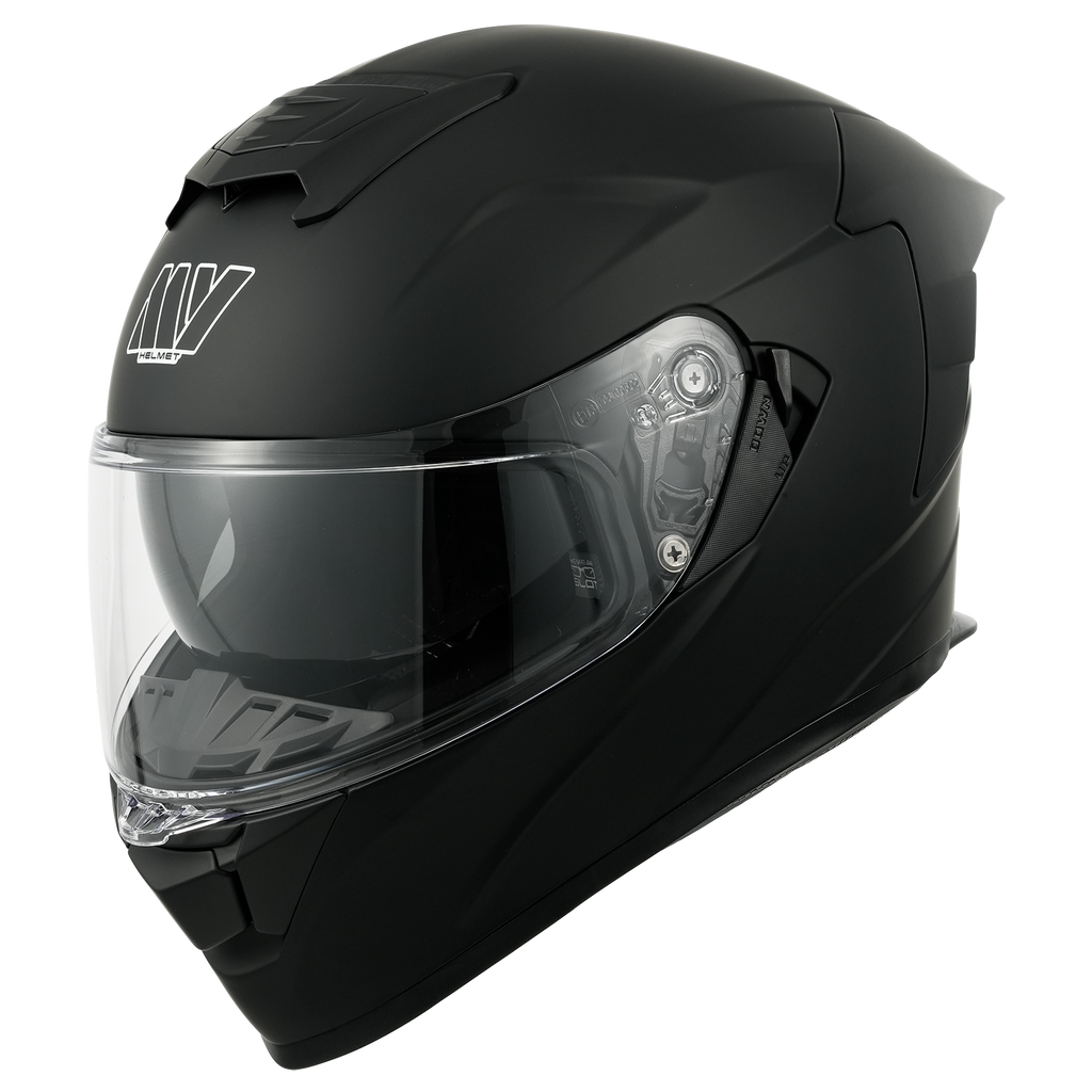 MY-936 Casque de moto intégral, avec visière solaire, approuvé ECE 22.06, unisexe pour hommes et femmes, noir mat, taille XXL
