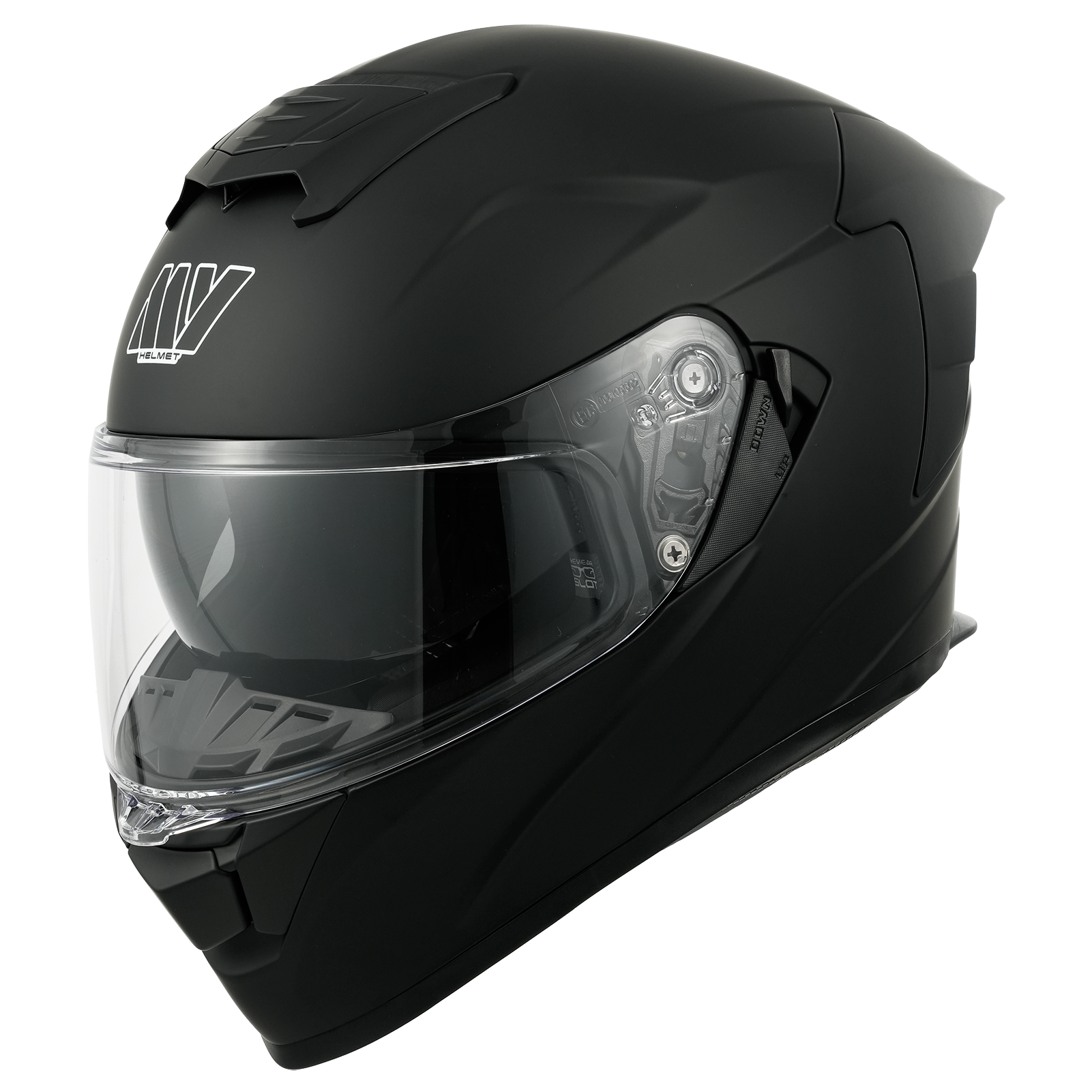 MY-936 Casque de moto intégral, avec visière solaire, approuvé ECE 22.06, unisexe pour hommes et femmes, noir mat, taille XXL