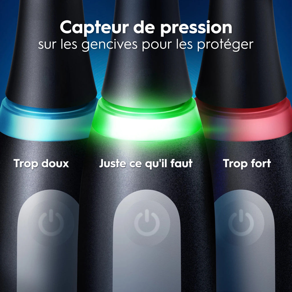 Oral-B iO 3S Brosse à dents électrique noire + têtes de brosse iO Gentle Care x6 | Pack complet de 2 ans