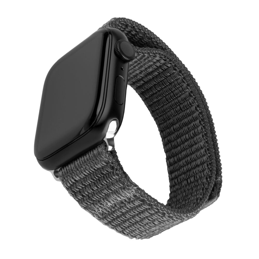 FIXED Bracelet nylon pour Apple Watch 42/44/45/46 mm, gris foncé