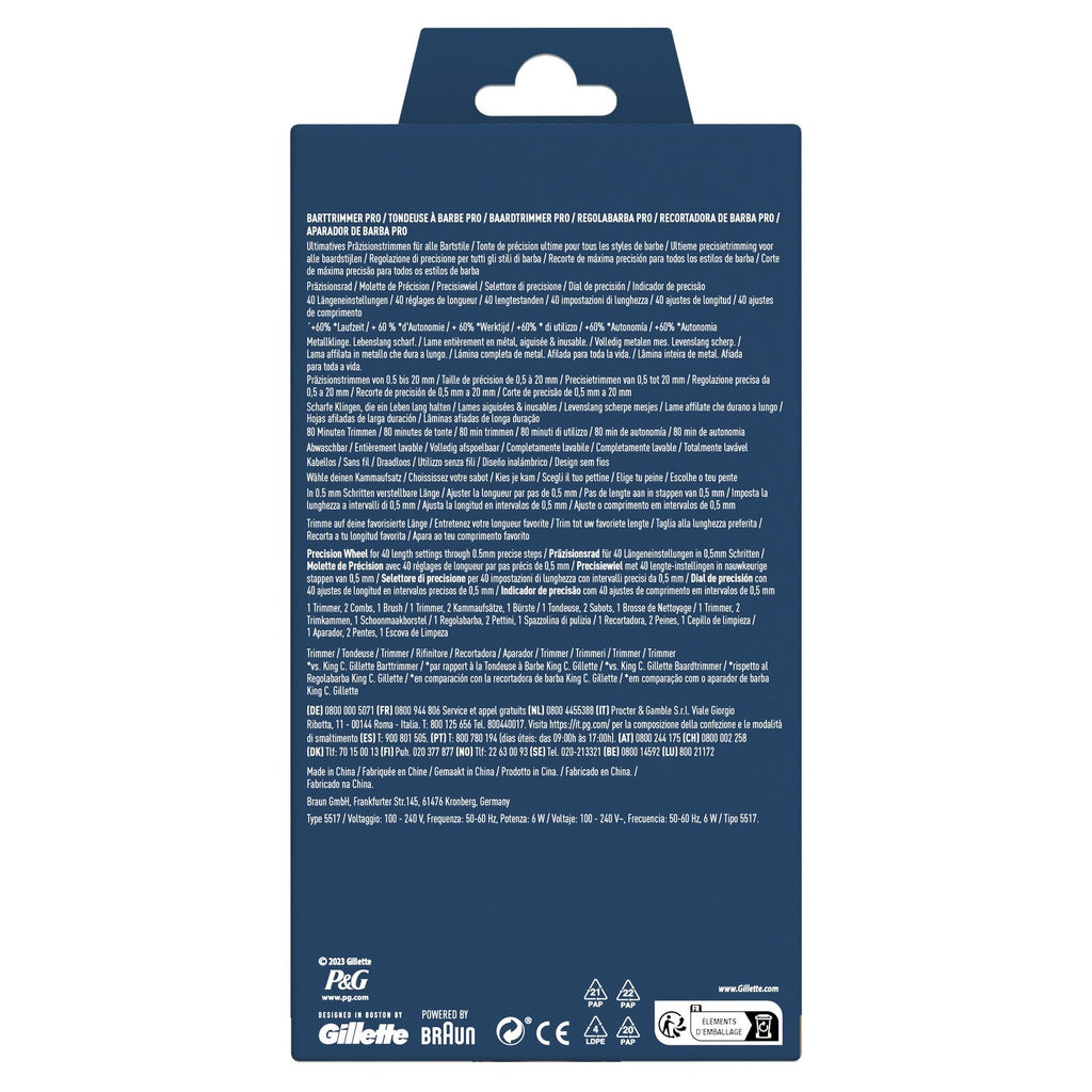 King C. Gillette Coffret Barbe pour Homme Tondeuse et Soin Beard Trimmer Pro