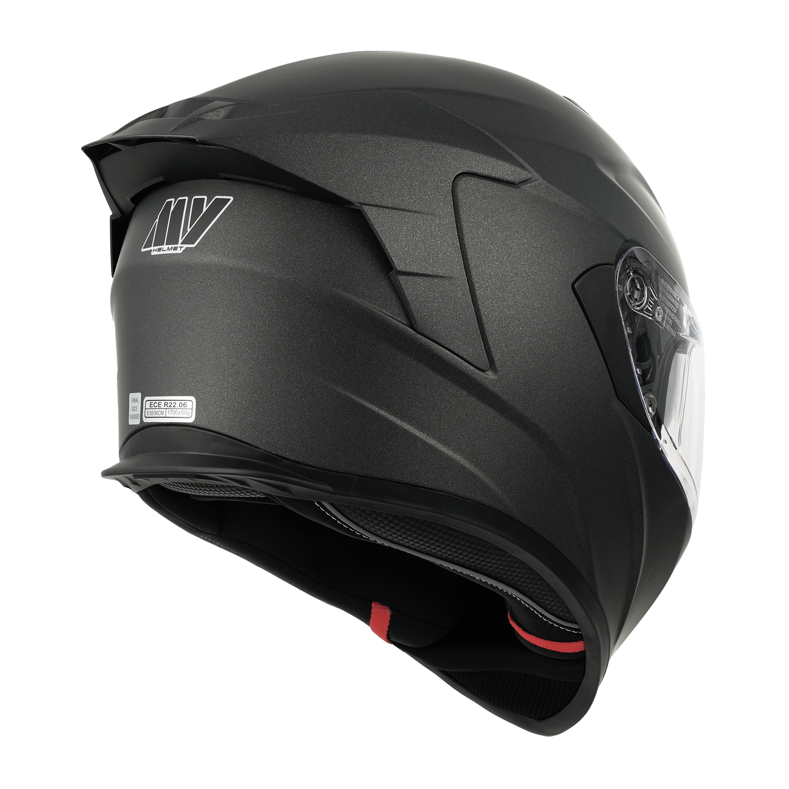 MY MY-936 Casque de moto à visière intégrale homologué ECE 22.06 titane mat - Taille S