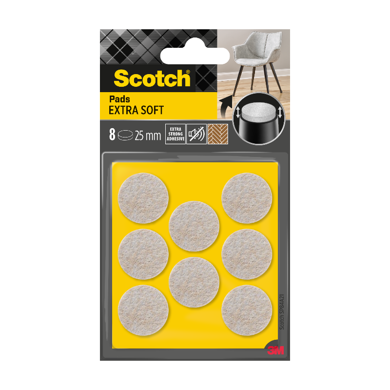Scotch®Patin feutre laine adhésif Beige Ø 25 mm