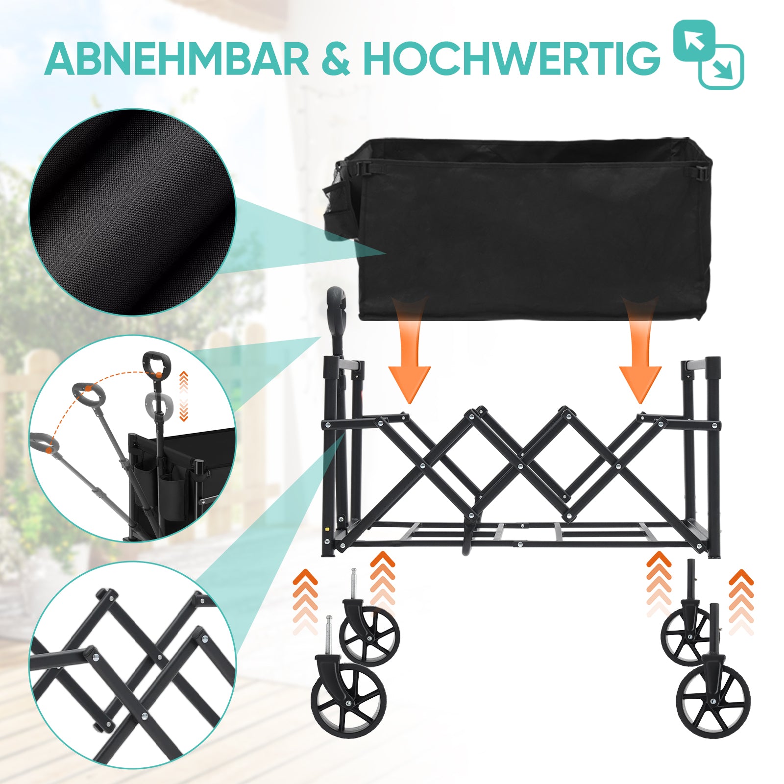 Sekey Chariot à roulettes Capacité 80 kg Noir