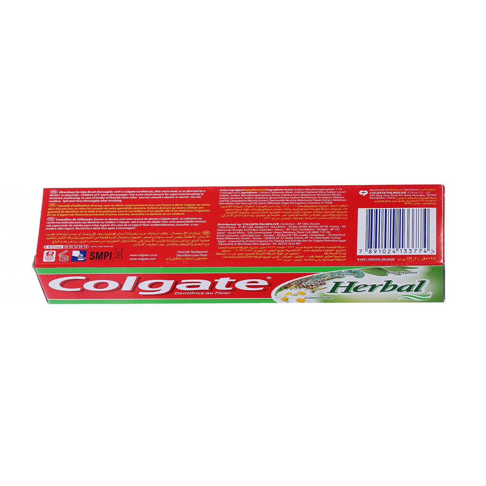 Colgate Dentifrice Original aux Plantes avec Camomille, Myrrhe & Eucalyptus - 125 ml - Lot de 4 (4 x 125 ml = 4 tubes)