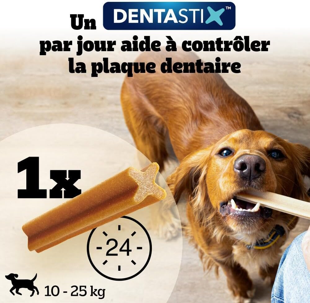 Pedigree DENTASTIX 56 Bâtonnets à Mâcher pour Grand Chiens 25kg+, 8 Sachets de 7, Saveur Poulet et Bœuf, Détartrage Dentaire Chien, Soins Dentaires pour Chien