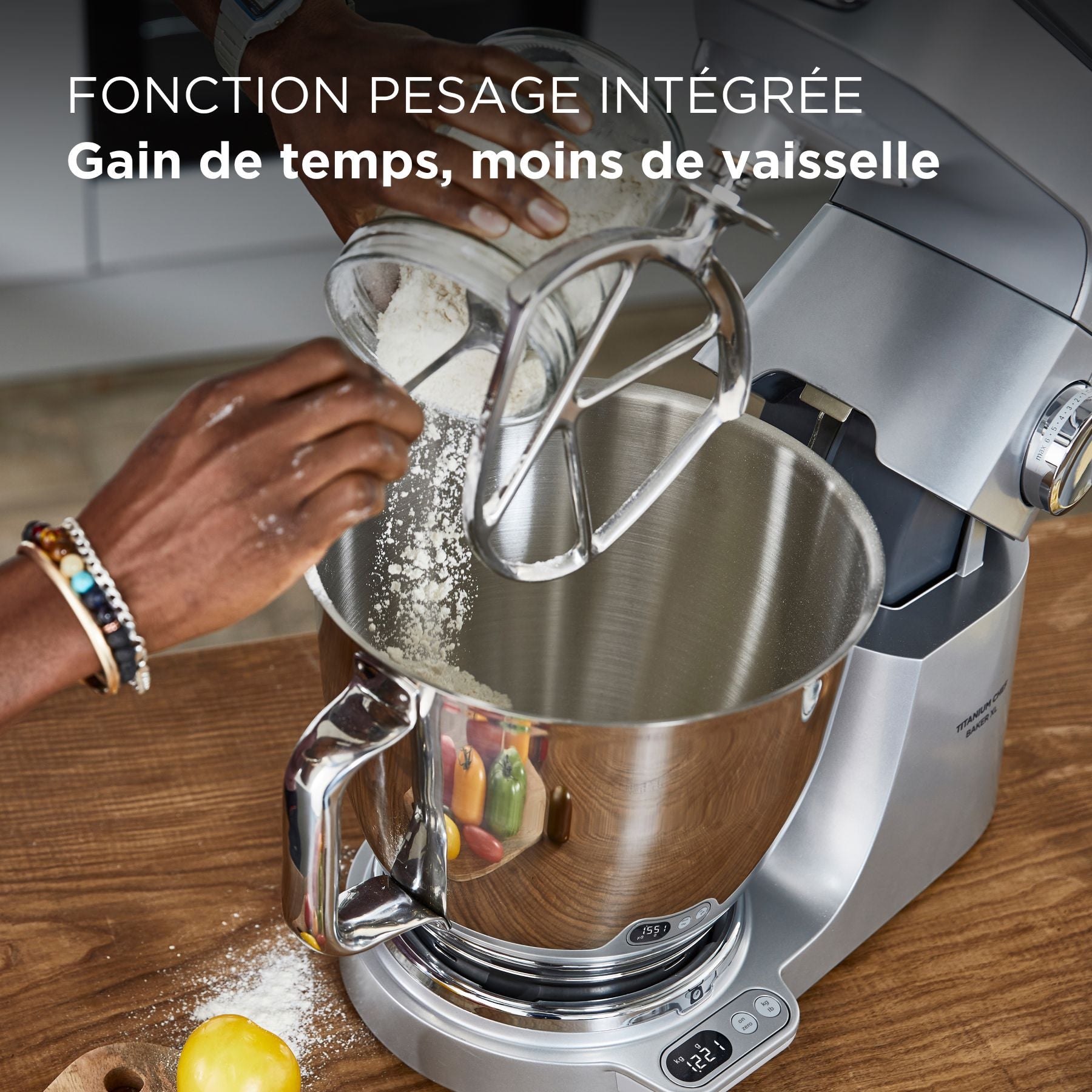 KENWOOD Titanium Chef Baker XL, Robot de Cuisine DuoBowl 1200W, KVL85.004SI, Argent