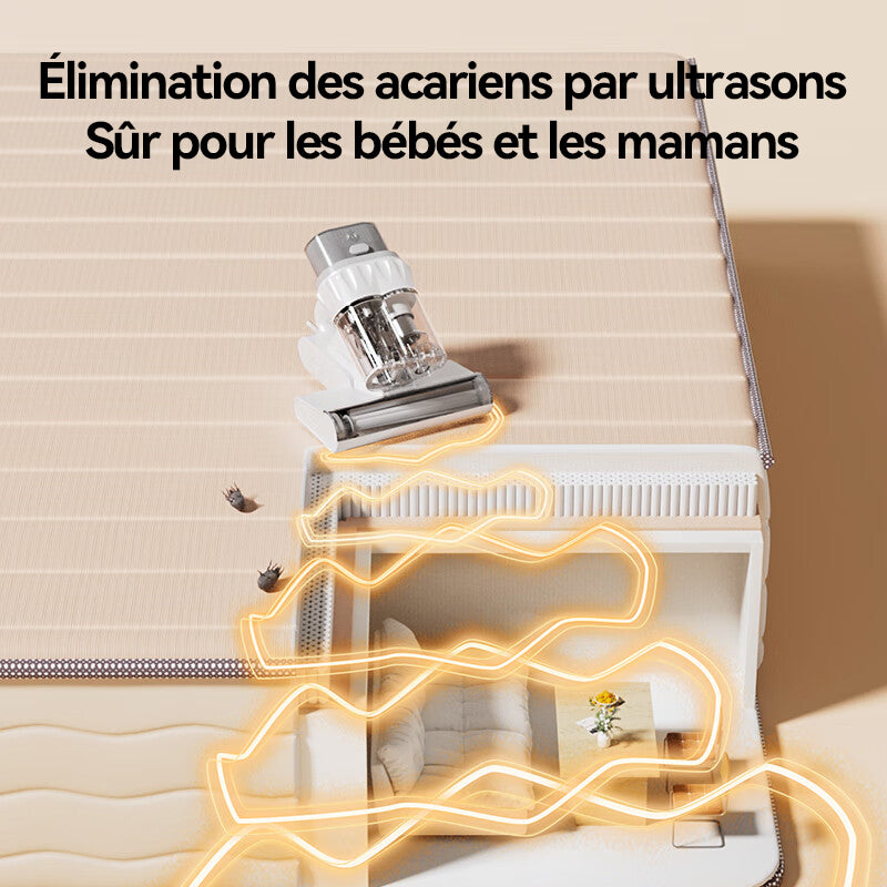 Ochama Aspirateur anti-acariens 12 000 Pa 72 000 tapotements/min stérilisation UV air chaud 65 °C 300 ml